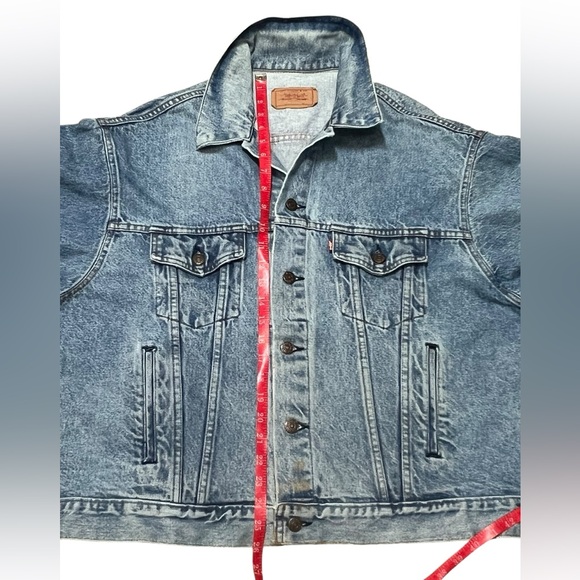 80s Levi's Denim Trucker Jacket XL 70507-0214 Type 3 USA Distressed Grunge Biker - Picture 10 of 12